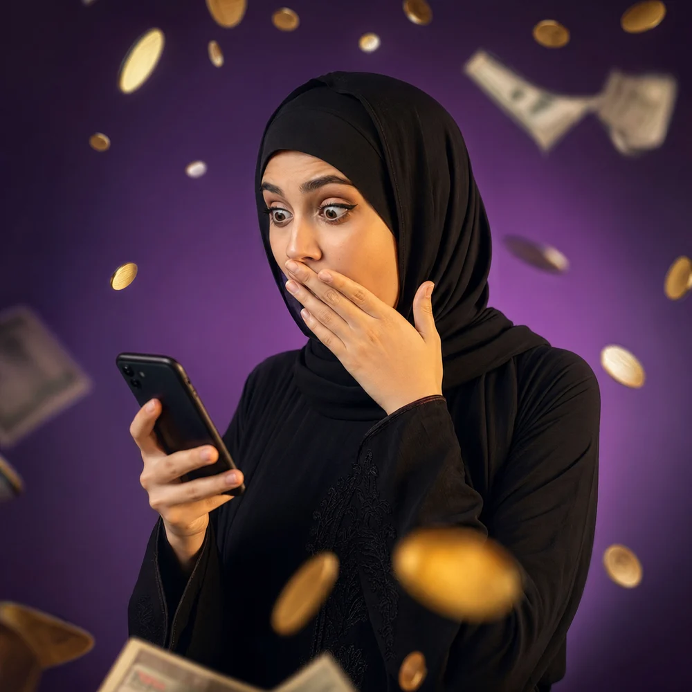 تاجرة مندهشة من حجم الأرباح مع نكسكود